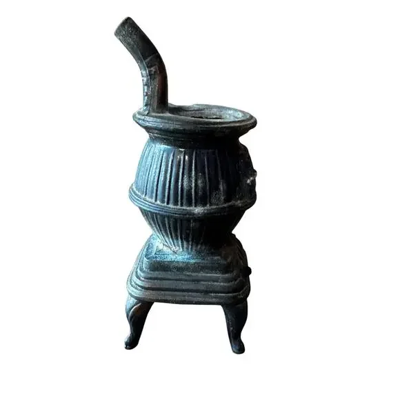 Vintage Miniature Potbelly Stove Cast Iron Incense Burner or Salesman Sample - Picture 4 of 6